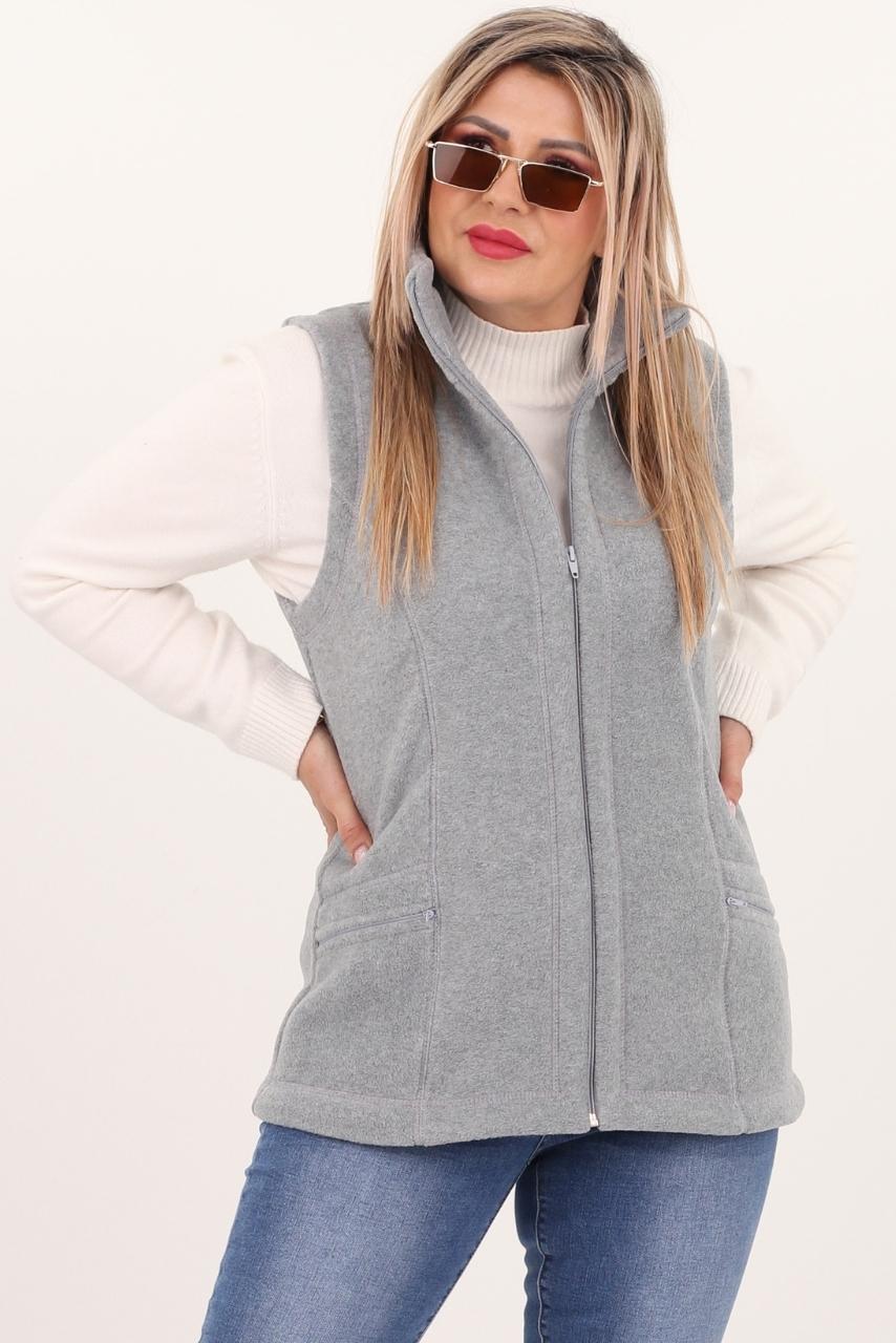 Kamizelka damska XXL polarowa szara