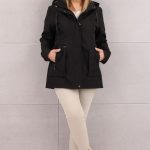 Kurtka wiatrówka damska z odpinanym kapturem czarna