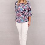 Bluzka damska rękaw 3/4 w orientalne wzory
