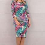 Modna klasyczna sukienka lazur