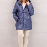 Niebieska kurtka damska pikowana przejściowa