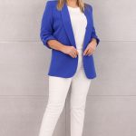 Marynarka damska gładka chabrowa