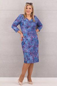 Prosta sukienka z kieszeniami niebieska