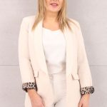 Marynarka w panterkę beżowa