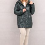 Ciemnozielona kurtka damska pikowana przejściowa