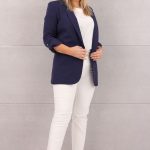 Marynarka damska gładka granatowa