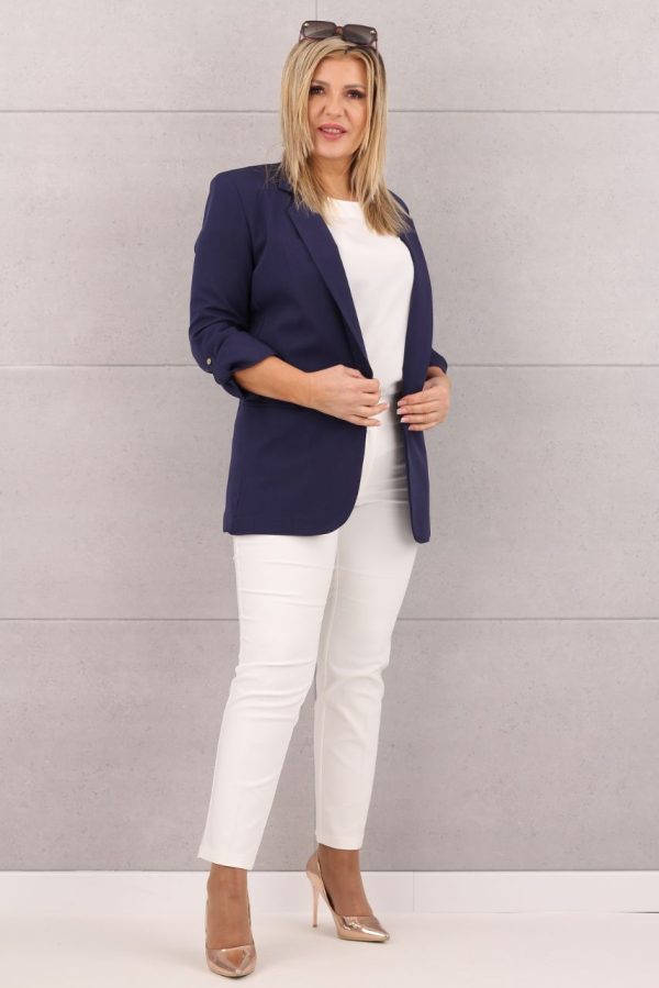 Marynarka damska gładka granatowa