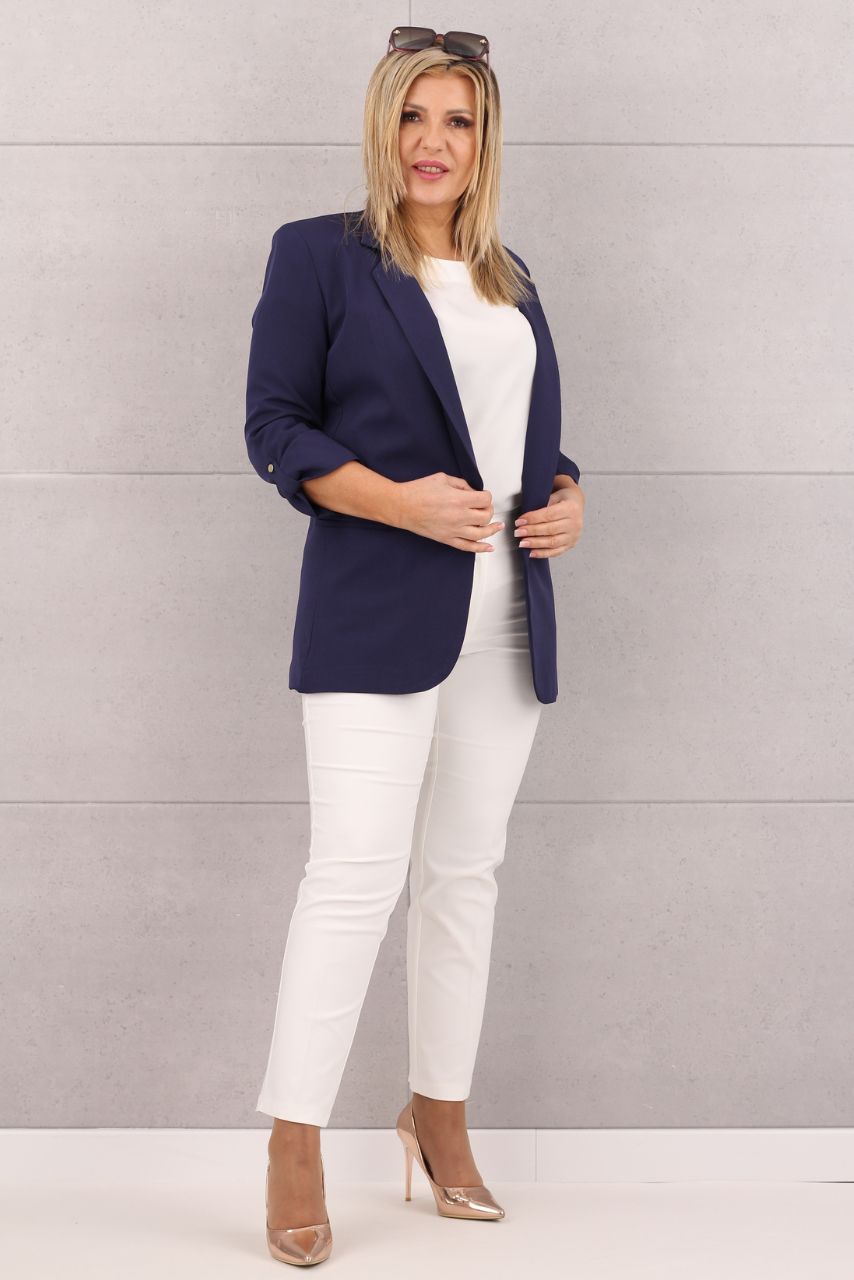 Marynarka damska gładka granatowa