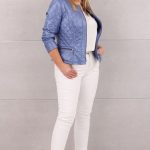 Krótka kurtka damska niebieska