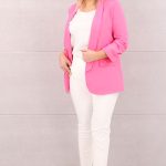 Marynarka z marszczonymi rękawami różowa
