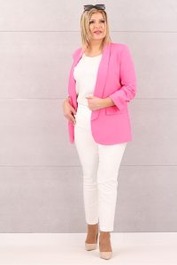 Marynarka z marszczonymi rękawami różowa