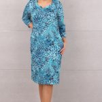 Prosta sukienka z kieszeniami turkusowa