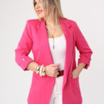 Marynarka damska gładka różowa