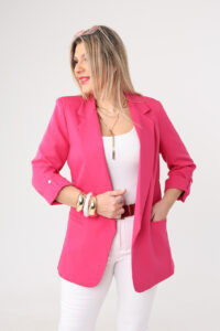 Marynarka damska gładka różowa