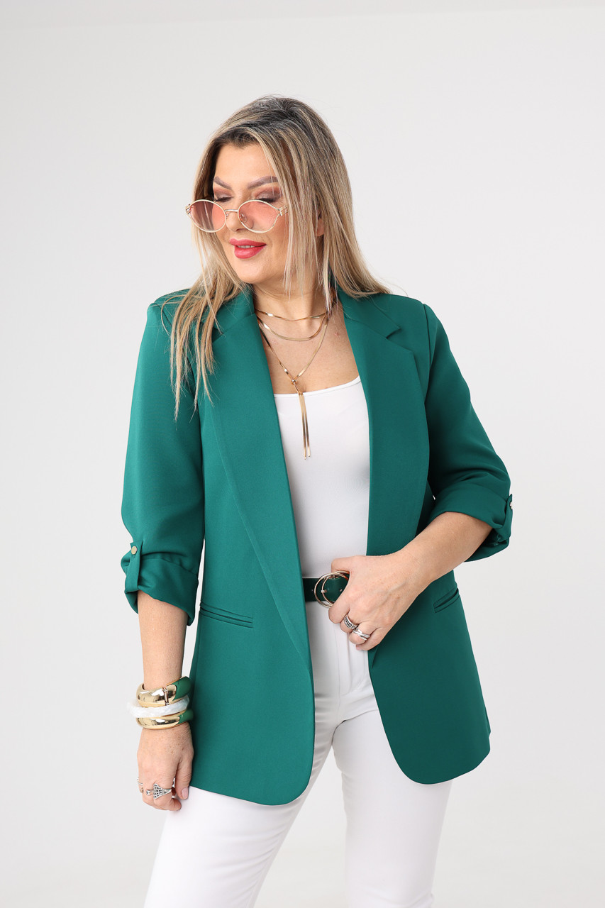 Marynarka damska gładka zielona