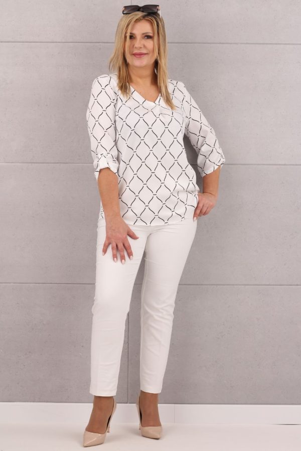 Bluzka damska zakładany kreska czarna