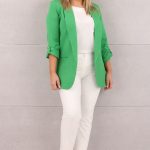 Marynarka damska gładka jasno zielona