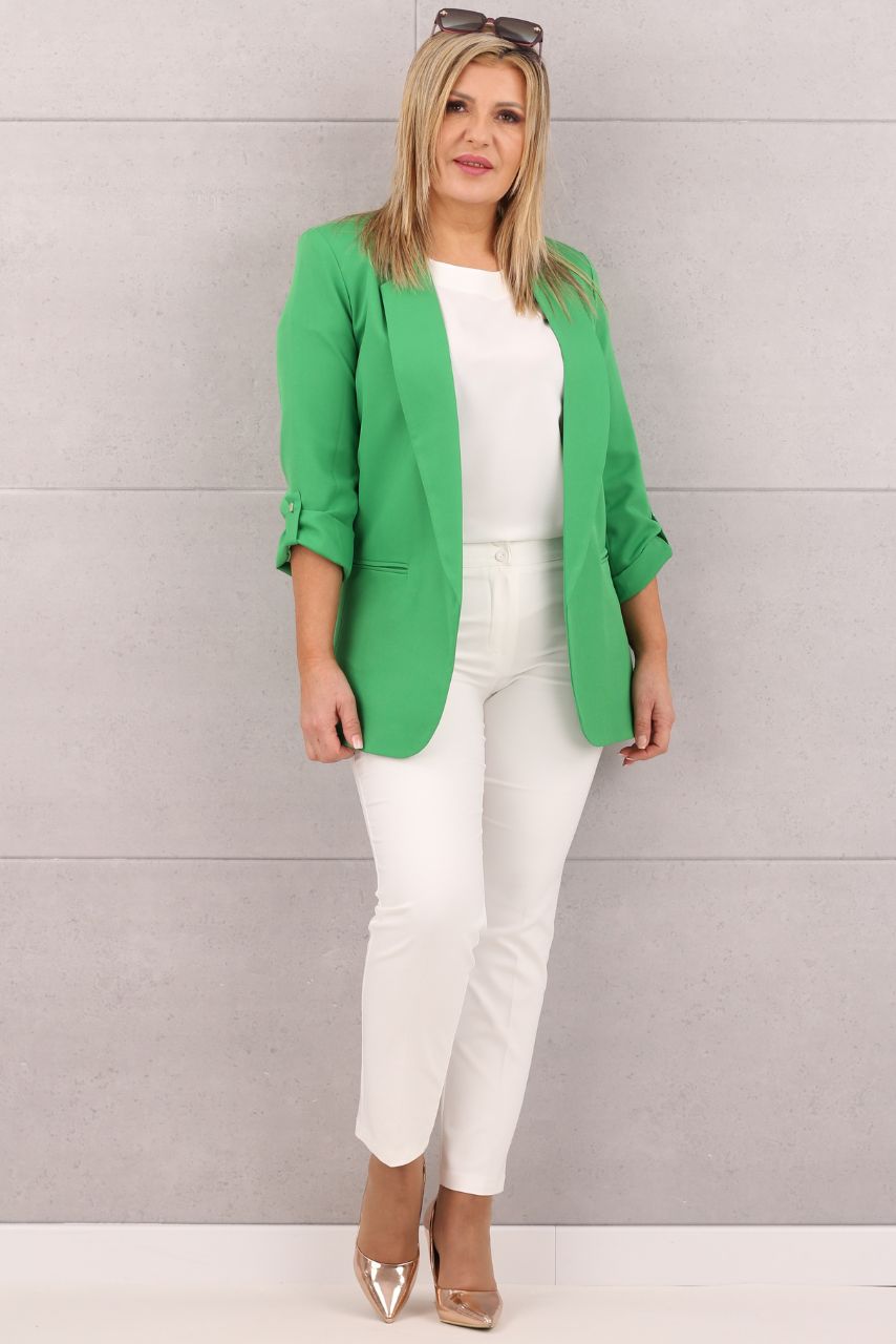 Marynarka damska gładka jasno zielona