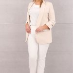 Marynarka z marszczonymi rękawami beżowa