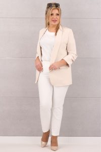 Marynarka z marszczonymi rękawami beżowa