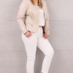 Krótka kurtka damska beżowa