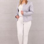 Krótka kurtka damska jasno szara