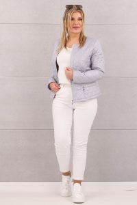 Krótka kurtka damska jasno szara