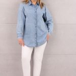 Jasna koszula jeansowa damska oversize
