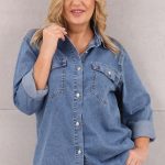 Klasyczna koszula damska jeansowa