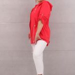 Lekka bawełniana parka damska czerwona