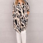 Tunika damska z kieszeniami beżowa