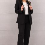 Luźny elegancki garnitur damski czarny