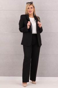 Luźny elegancki garnitur damski czarny