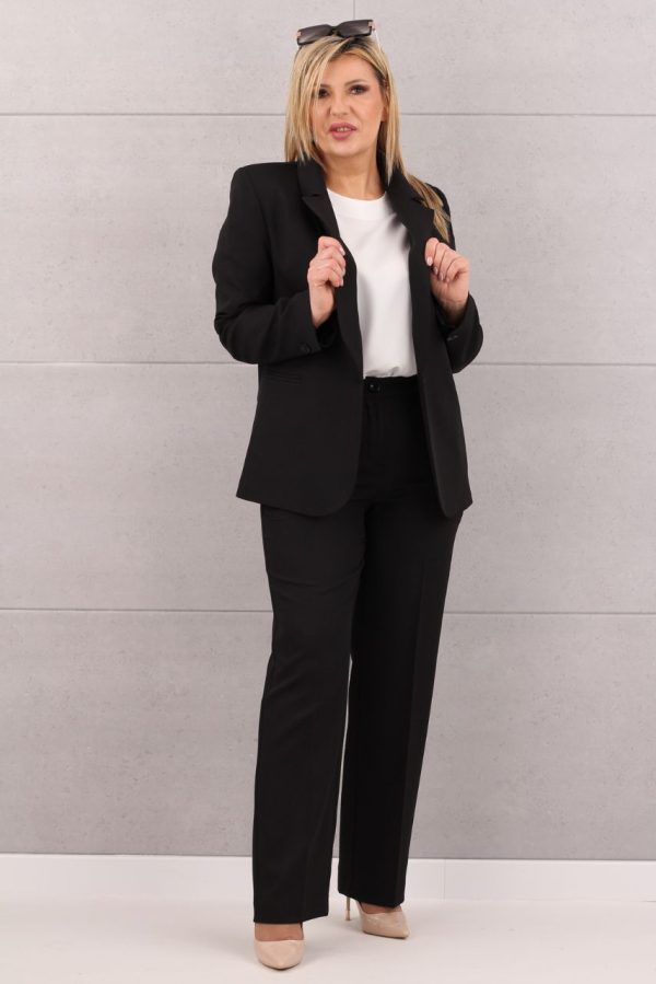 Luźny elegancki garnitur damski czarny