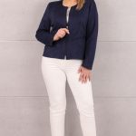 Żakiet z zamszu damski granatowy