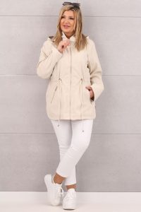 Dwustronna kurtka parka przejściowa beżowa