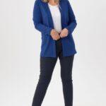 Elegancka damska narzutka chabrowa gładka (5)