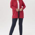 Elegancka damska narzutka czerwona (5)