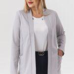 Elegancka damska narzutka popielata gładka