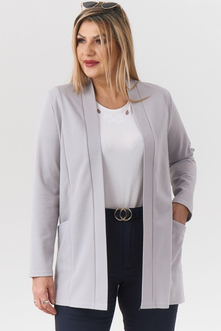 Elegancka damska narzutka popielata gładka