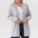 Elegancka damska narzutka popielata (5)