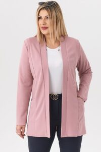 Elegancka damska narzutka pudrowy róż