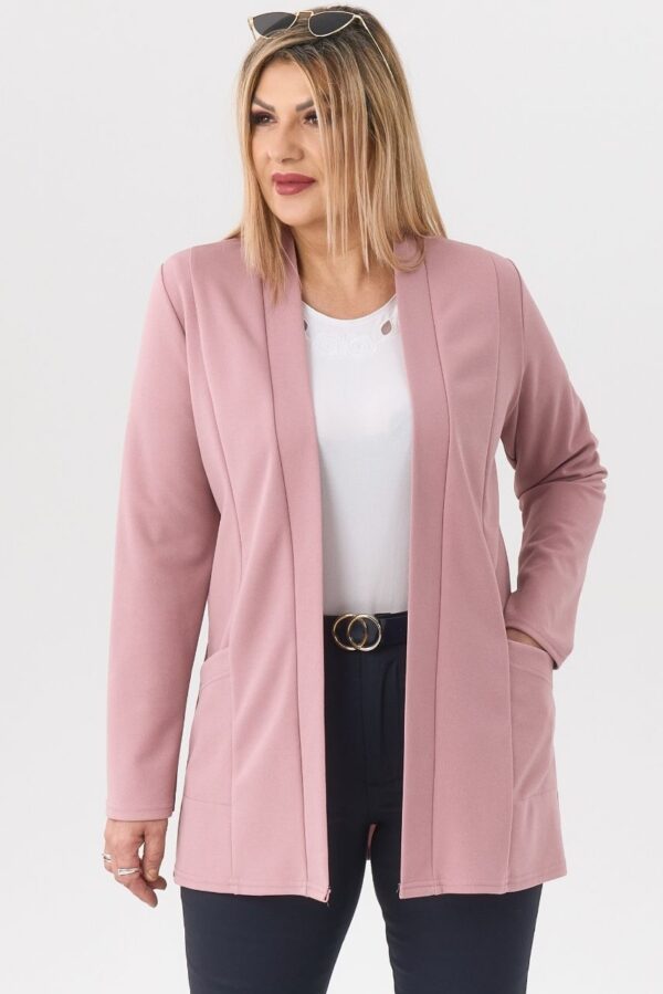 Elegancka damska narzutka pudrowy róż