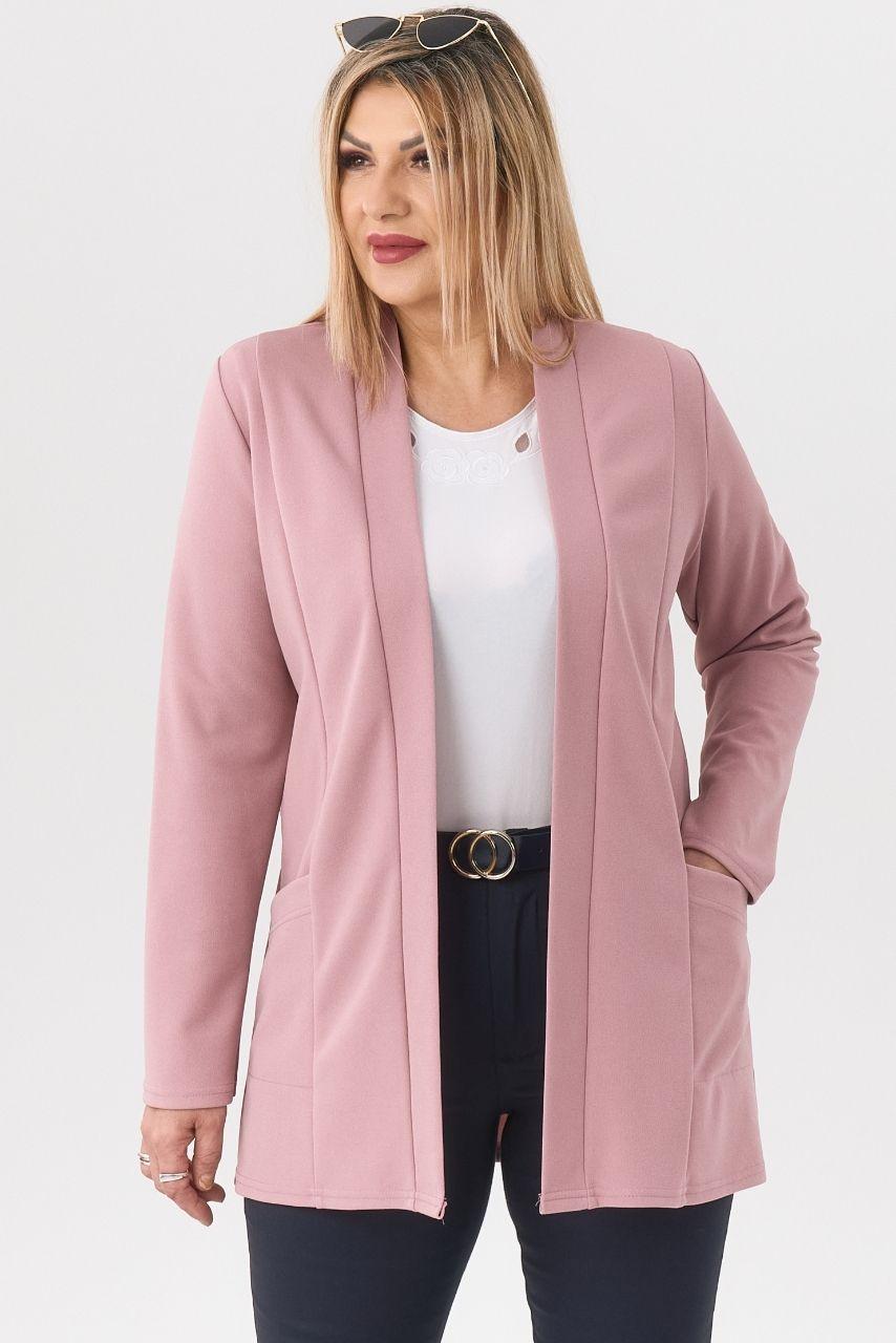 Elegancka damska narzutka pudrowy róż