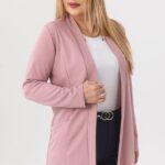 Elegancka damska narzutka pudrowy róż (2)