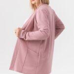 Elegancka damska narzutka pudrowy róż (3)