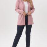 Elegancka damska narzutka pudrowy róż (4)