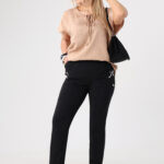 Spodnie z wysokim stanem z guzikami czarne