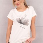 Bluzka oversize z nadrukiem kwiatowym biała