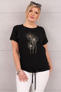 Bluzka damska plus size w dmuchawce czarna